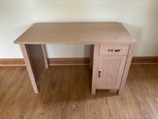 Home Office Workstation with Integrated Drawer & Cupboard Unit Oak Effect
