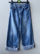 Zara Girl's Wide-Leg Jeans Size 11-12 Blue