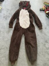 Kids Girls Boys One Piece Fluffy Wolf Fancy Dress Costume Age 9-10