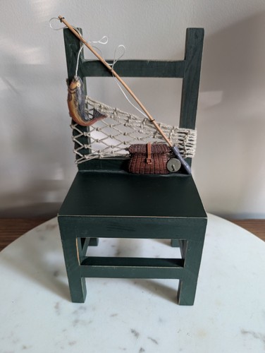 Vintage fishing chair wooden - vintage,