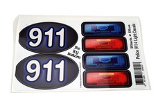 Siren Light 911 Sticker Police