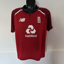England Cricket New Balance Red T20 shirt size Large L mens 2019/2020 ODI