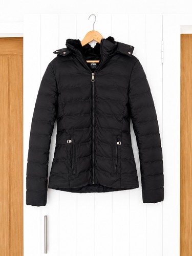 Zara women black puffer - zara,
