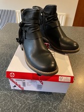 Rieker 94689-00 Ladies Black Short Fleece Lined Zip Size 6 /39 Ankle Boots