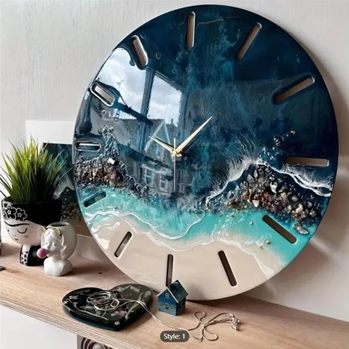 Large round clock - clock, resin