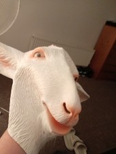 Goat Sheep Mask Animal Head Mask Halloween Adult Sized Latex Rubber Antelope