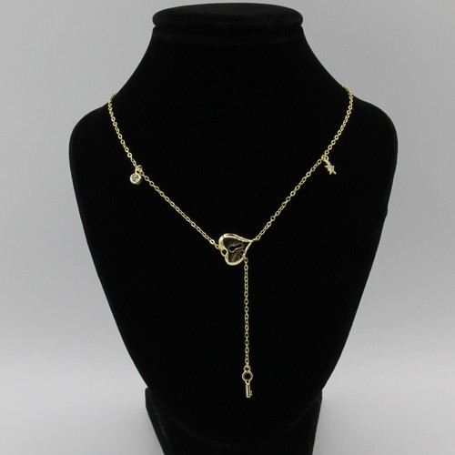 Gold plated heart key pendant - plated,