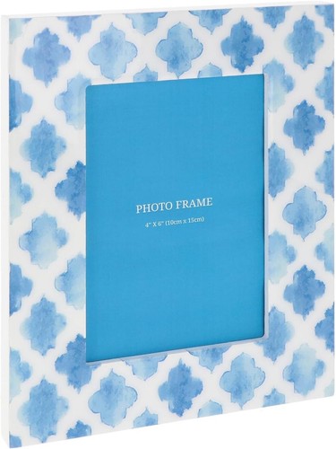 Photoframe 6x4 blue white - 6x4-,