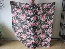 LADIES EXTRA LARGE SIZE BLACK & PINK ROSES SARONG BEACH COVER WRAP UK SIZE 16-30