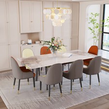 Heavy Duty Retractable Kitchen Dining Table Sintered Stone Tabletop Restaurant