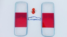 CLEAR/RED VW Bus T2 b/c Westy Camper Transporter Crew Cab LT Rear Lights Lenses