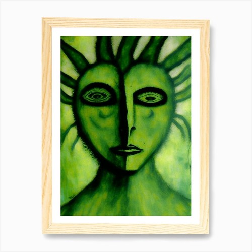 Green man symbol - green,