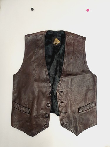 Vintage leather waistcoat - , 40"