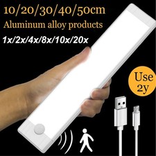 Wireless LED PIR Motion Sensor Light Strip Cabinet Closet Lamp USB Rechargeable