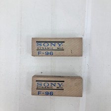 Two Vintage Sony F-96 Dynamic Microphones Japan Retro Audio Mic Original Box