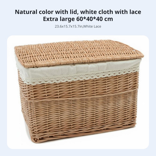 Lidded wicker basket - wicker,