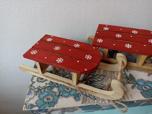 Wooden sledges christmas - wooden,