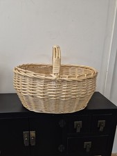 Wicker Cane Basket With Handle