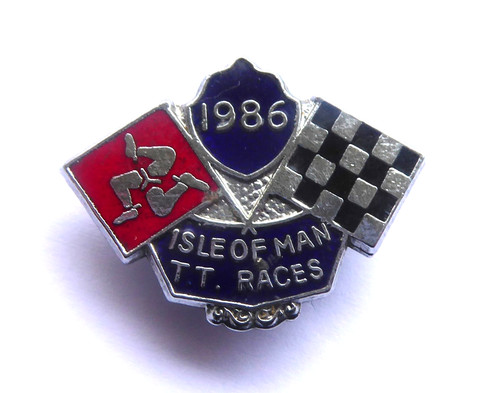 1986 isle man badge - man, tt