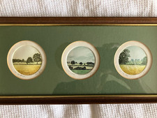3 x Mark Spain Framed Miniature Colour Trials Kent Landscapes 31cm x 14cm approx