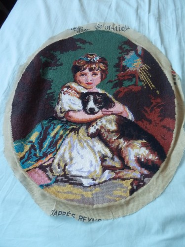 Completed tapestry girl with - completed, -girl