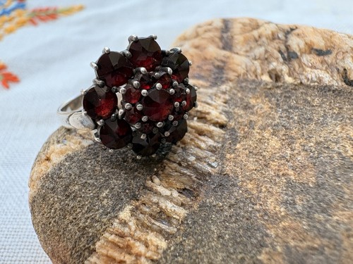 Antique unmarked silver garnet - antique,