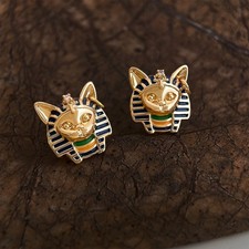 14ct gold plated egyptian cat - plated,