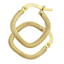 9ct Yellow Gold Hoop Earrings 1.8cm Length by Citerna