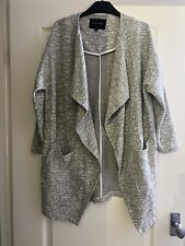 Waterfall Light Jacket Cardigan Grey River Island Size 8 Excellent Condition