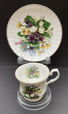 Vintage Royal Stafford Tea cup & Saucer springtime pattern 1970s