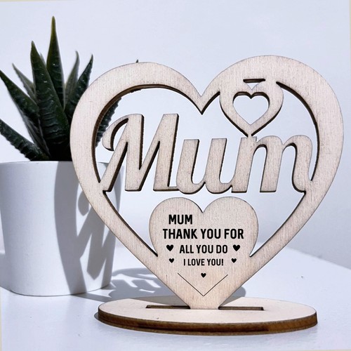 Engraved mum heart birthday - engraved,