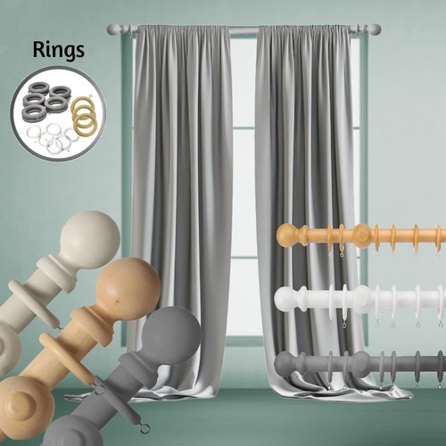 28mm wooden curtain pole set - 28mm,
