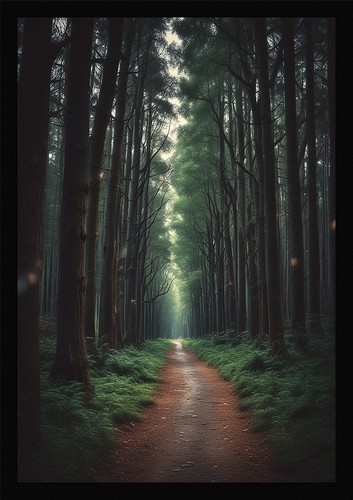Dramatic forest path framed - forest,
