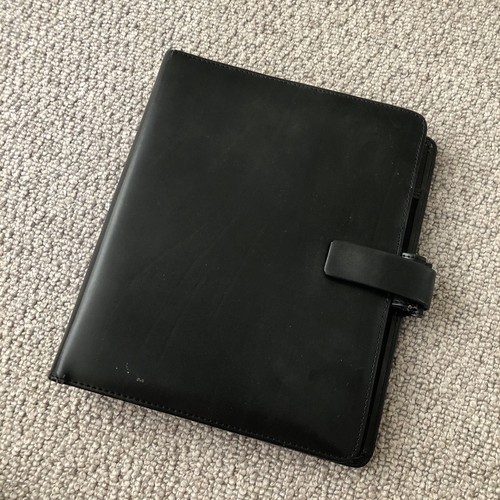 Black leather filofax - black,