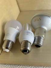 Three Energy Saving Light Bulbs Various Types Large Edison Screw
