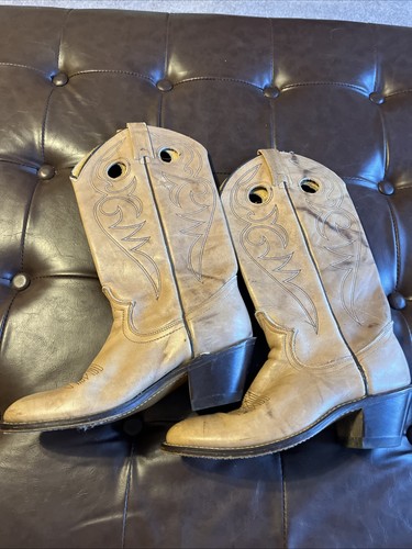Acme western cowboy heel boots - western,