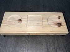 Cornish Rock Gin Wooden Sample Glass Taster Display Board Brass Feet Bar Man Pub