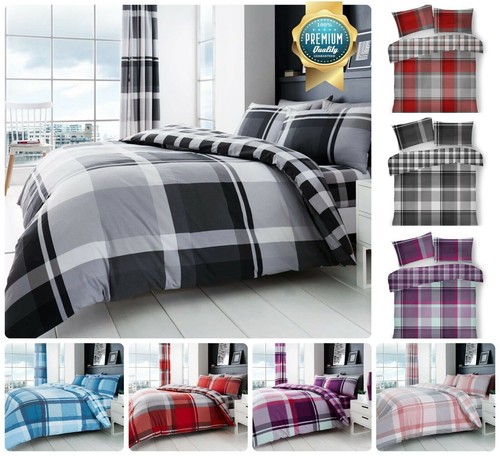 Tartan checked grey duvet - tartan,