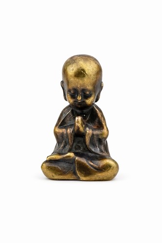 Mini brass buddha - brass,