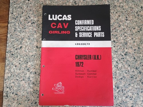 Lucas parts book hillman imp - lucas,