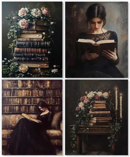 Vintage moody book wall art - vintage,