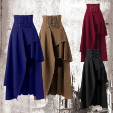 Victorian Gothic Pirate Women Skirt Skirts Ruffled Halloween Party Steampunk