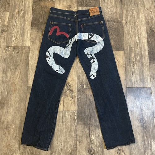 Evisu selvedge painted snake - selvedge,
