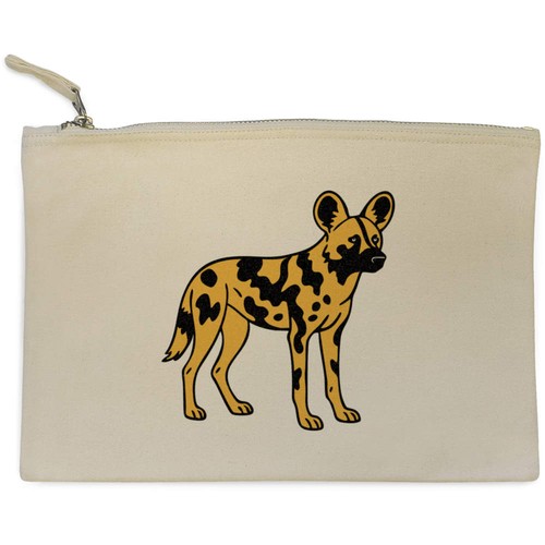 African wild dog canvas zip - 'african,