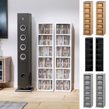 2 PCs 204 CDs Shelves Media Tower Rack Cube Bookcase Unit Storage Organizer Home