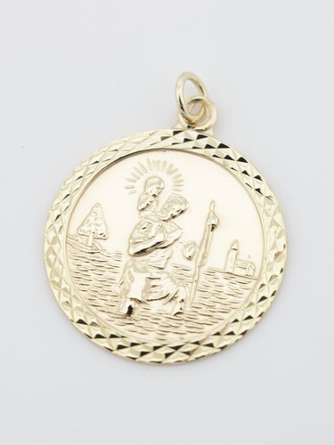Gold christopher pendant - st,