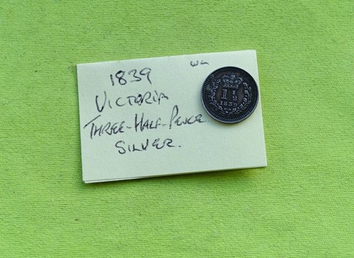 1839 silver three halfpence - silver, three-halfpence
