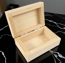 Plain Wooden Hinged Lid Storage Box – 89 x 60 x 39 mm Keepsake, Craft, Jewellery