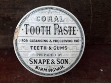 59581 Old Vintage Antique Printed Ironstone Tooth Paste Pot Lid Birmingham Snape