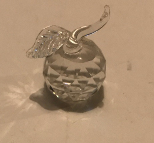 Apple crystal ornament faceted - crystal,
